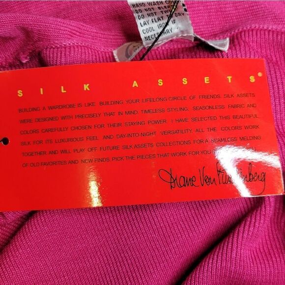 Diane Von Furstenburg Pink Silk Open Cardigan Floral Embroidery Split Cuffs NWT - Picture 10 of 14